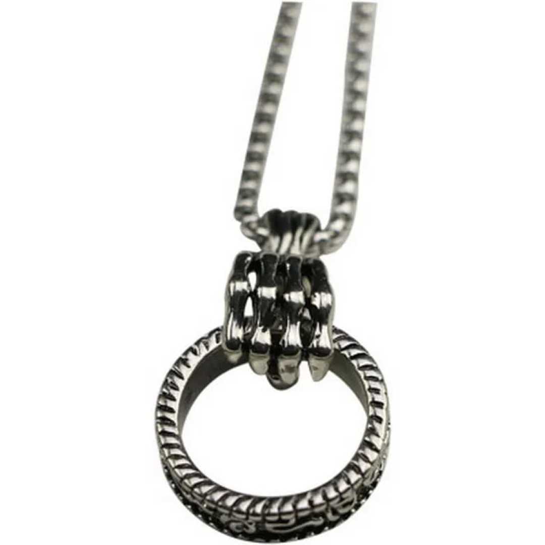 New Silver Necklace Chain With Ring Locket-Unique Style-For Boys And Glrls.