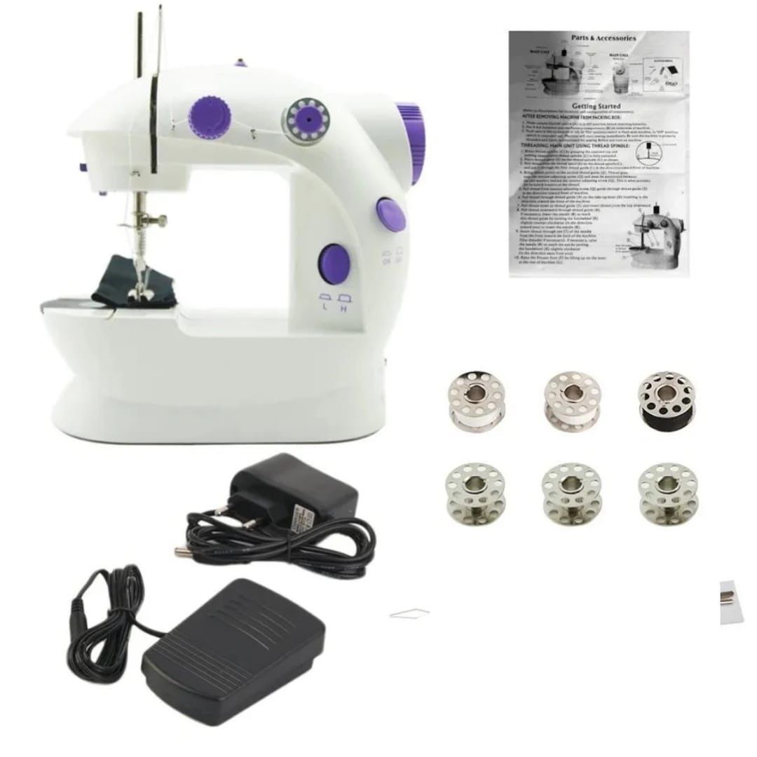 Mini Thread Machine T100 MINI SEWING MACHINE WITH DOUBLE THREADS AND TW SPEED CONTROL ...