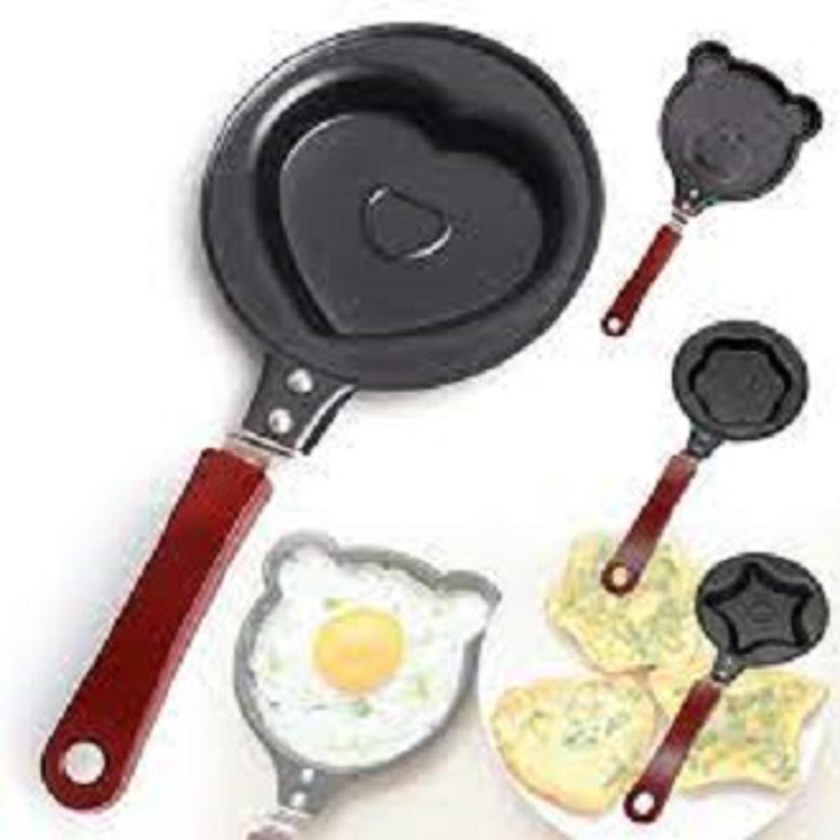 Black Stainless Steel Cartoon Shape Mini Non Stick Egg Frying Pan