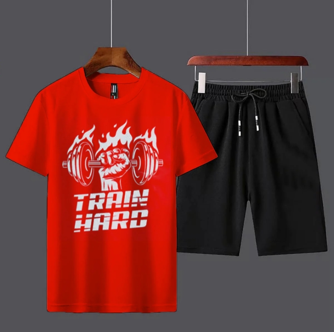 Train Hard Printed Gym Tracksuit For Mens&Women Summer Collection