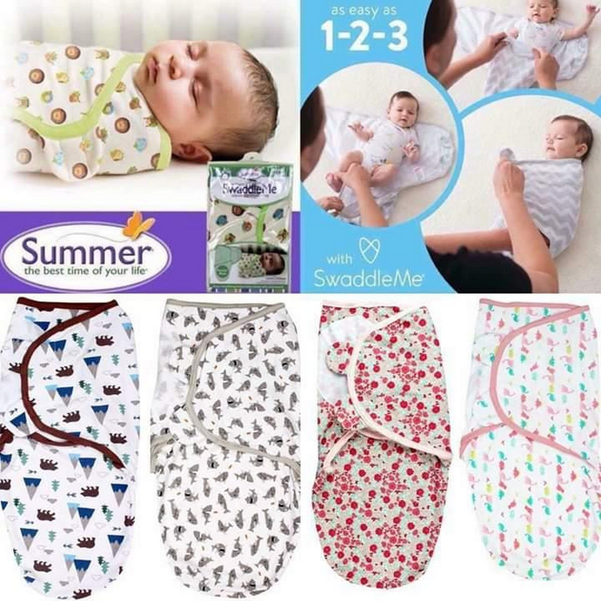 Baby Summer Swaddle Comfort Adjustable Swaddle Infant Baby Wrap like blanket