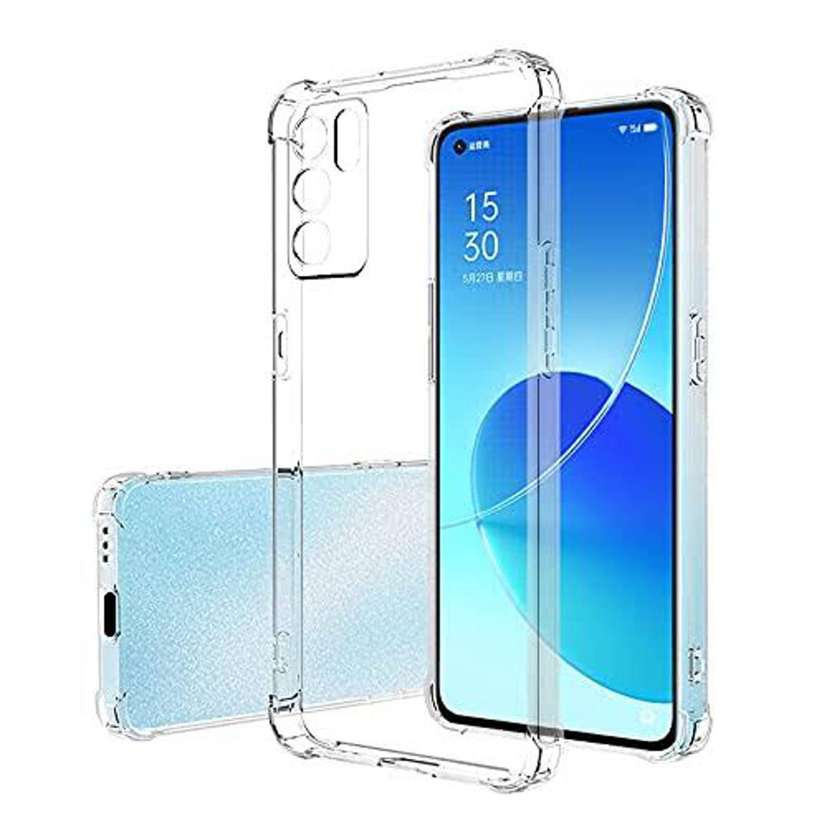 Oppo_Reno6 Pro 5G Transparent soft TPU Case Silicone  Antishock Air cushions Drop Resistance Back Cover