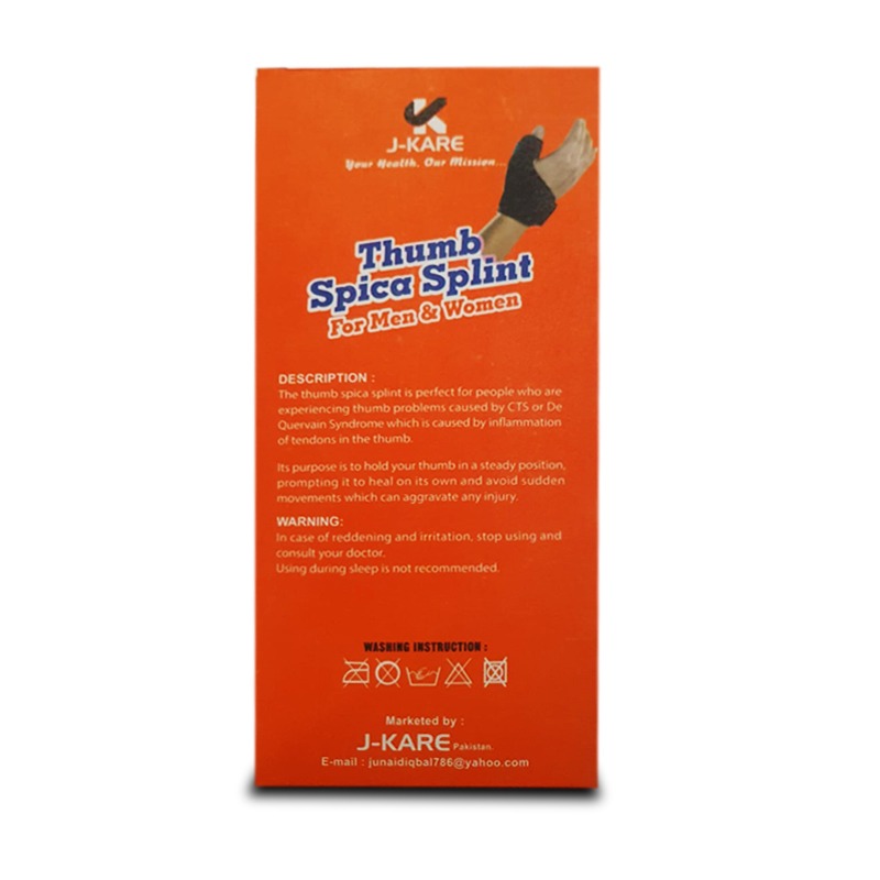 Just Kare Medical Thumb Spica Splint Brace Hand Wrist Support Stabilizer Sprain Arthritis - Medical Thumb Spica Splint Brace Hand Wrist Support Stabiliser Sprain Arthritis