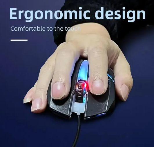 Rgb Gaming Mouse USB Mousepad Light Breathing Colours Red Medium Size Sides Stitched Wired Fast Charging