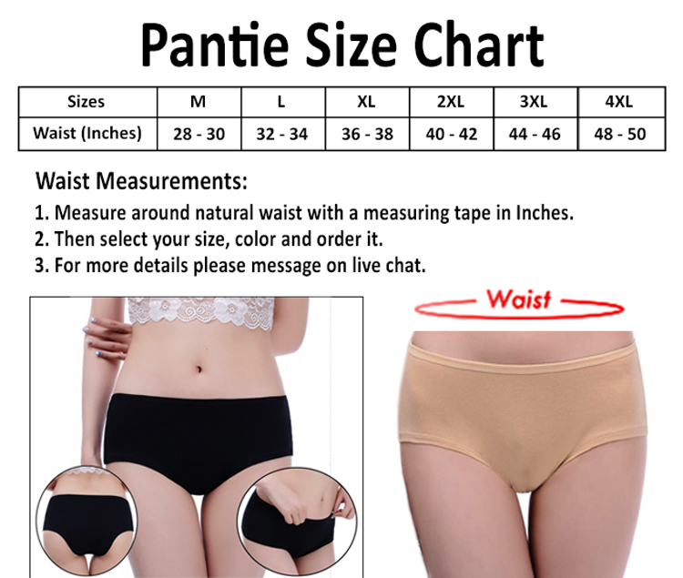 Seamless Plain Cotton Panty For Women Underwear for Periods and Regular Use  Comfortable and Soft Fabric with Elasticated Waistbands in M to 4XL Size