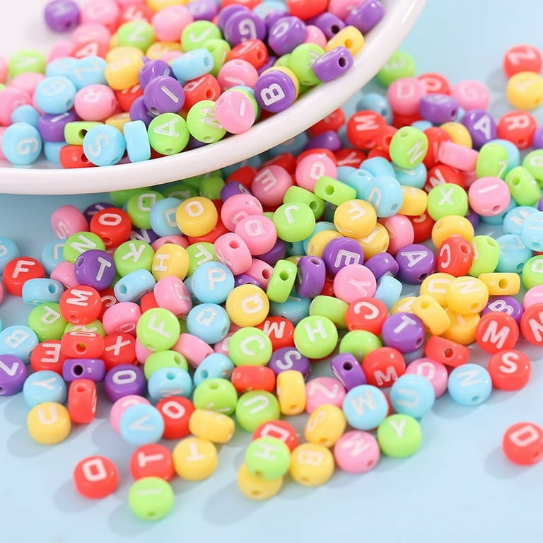 50-100Pcs Random Mixed Letter Acrylic Beads Flat Round Alphabet Charms Beads For Bracelet Necklace Jewelry Making KS
