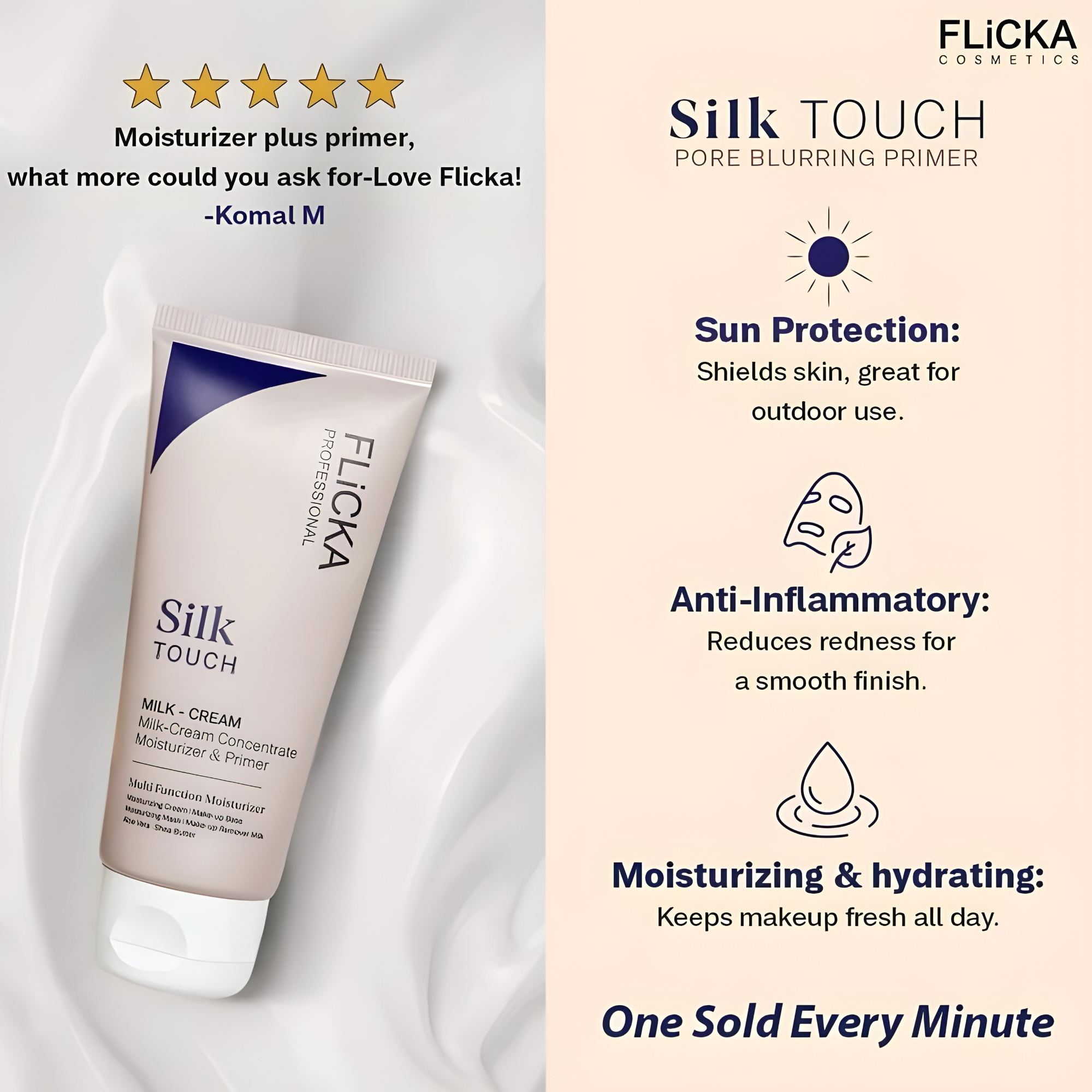 Flicka Silk & Touch Liquid Foundation | High Coverage Matte Finish Makeup Base | Smooth Waterproof Long Lasting Face Foundation for All Skin Types | Premium Flicka Cosmetics | Pack of 1 / 2 / 3