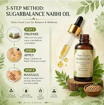 Sugar Balance Nabhi Oil 30ml | Herbal Navel Massage Oil | Nourishing Belly Button Care Oil | Daily Wellness & Skin Care