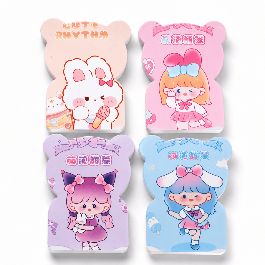 Imported Bear Shape Small Portable Pocket makeup mirror with pocket-sized comb printed with cute plastic cartoons for school girls office women - travel party small mirror hair comb - Perfect Birthday Gift