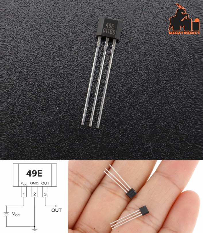 3pcs Hall Effect Sensor 49E Hall sensor OH49E S49E Hall element SS49E ...