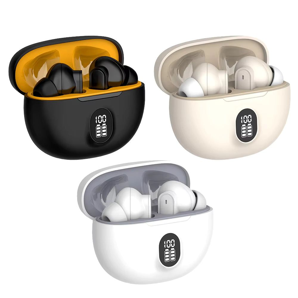 Pro White TWS Ear pod Sound & High Quality Touch Sensors True Stereo Headphones with Built in Mic 10m Transmission Bluetooth Wireless Earbuds , Sport Headset for all Bluetooth Smart devices