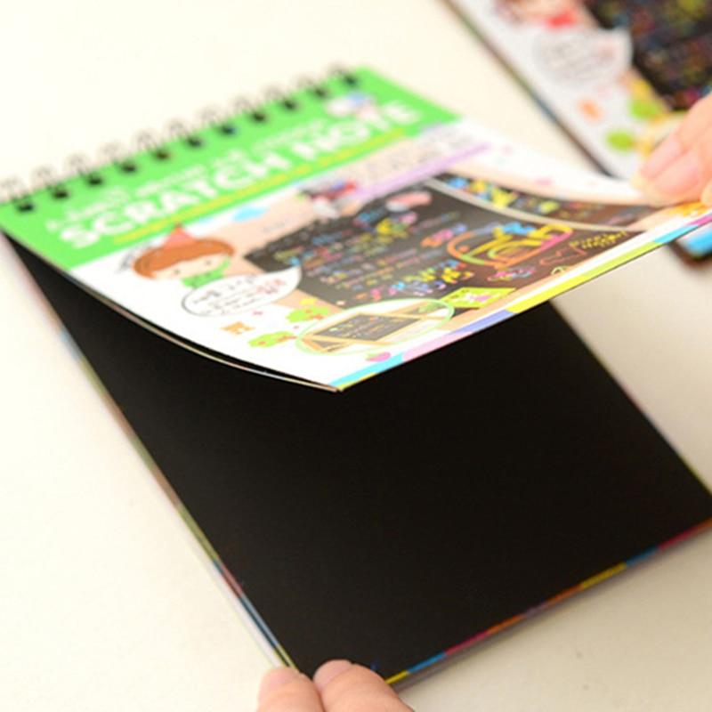 Rainbow Scratch Note Pad Scratch book with wooden Stick size 8 inches x ...