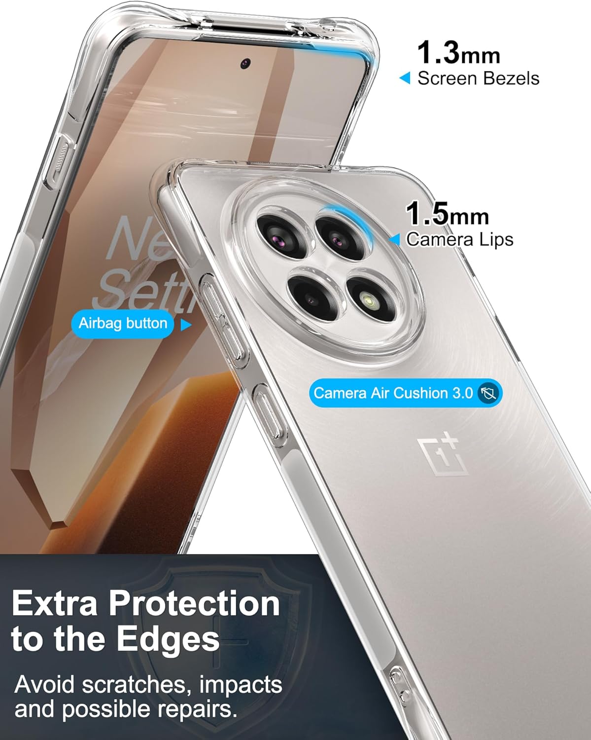 OnePlus 13R / Ace 5 Transparent Soft Silicone Back Cover with Corner Bumper Protection OnePlus 13R / Ace 5 Back Cover