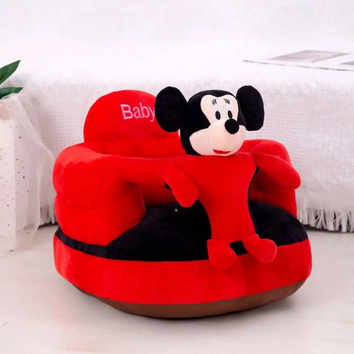 High Quality Baby Sofa Cute Animal Design Round Baby Chair Fluffy Plush Cushion Baby Sofa Seat Rocking Chair Stability Mini Sofa Learning Training Sitting Practice Carrier Seater Toddler Nest Puff Cartoon Chair Cushion Meal Seat Baby Baby Gift 0 - 3 Years