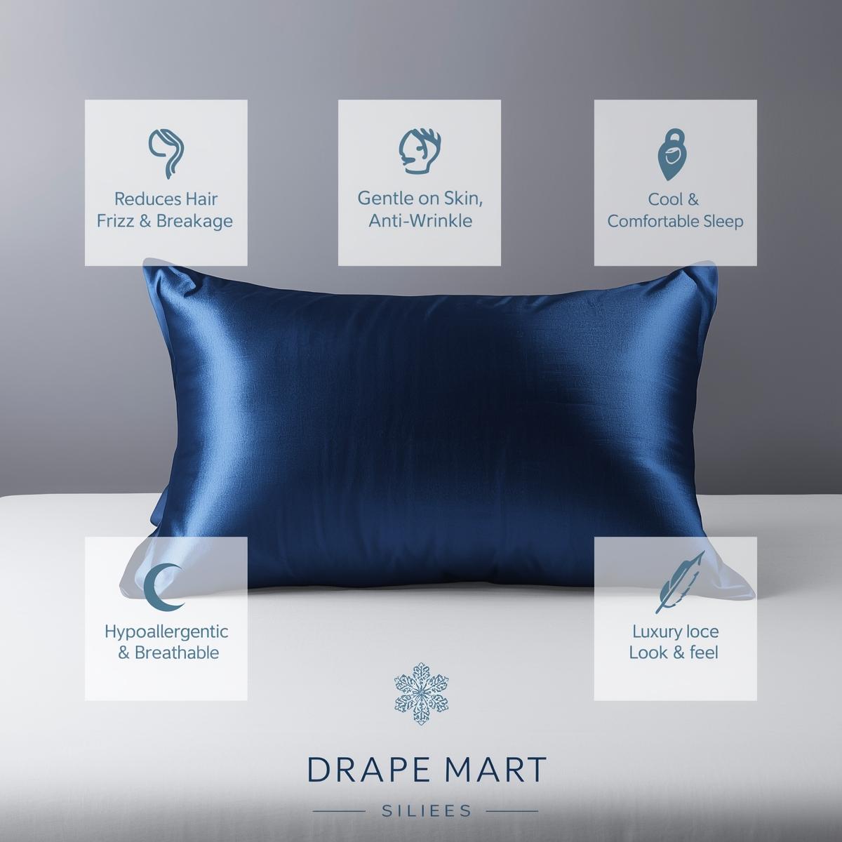Pack of 2 Premium Satin Silk Pillowcase Set - Soft & Smooth Pillow Cover, Envelope Closure, 28x18 Inches