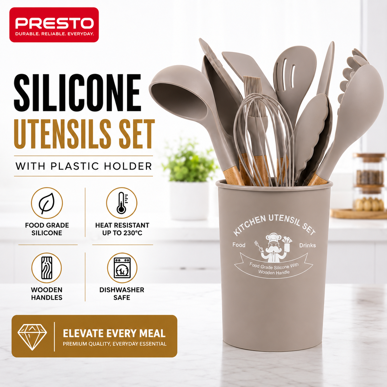 PRESTO Premium Silicone Kitchen Utensils Set 12PCS