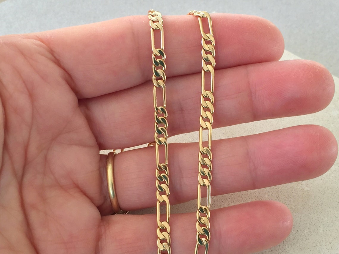 Golden Figaro Chain for Men Long Necklace Chain for Boys, Men