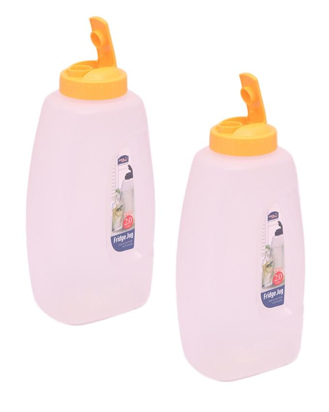 Pack of 2 - Lock and Lock Fridge Water Bottles - 2.1 L for Home Kitchen and Daily Use