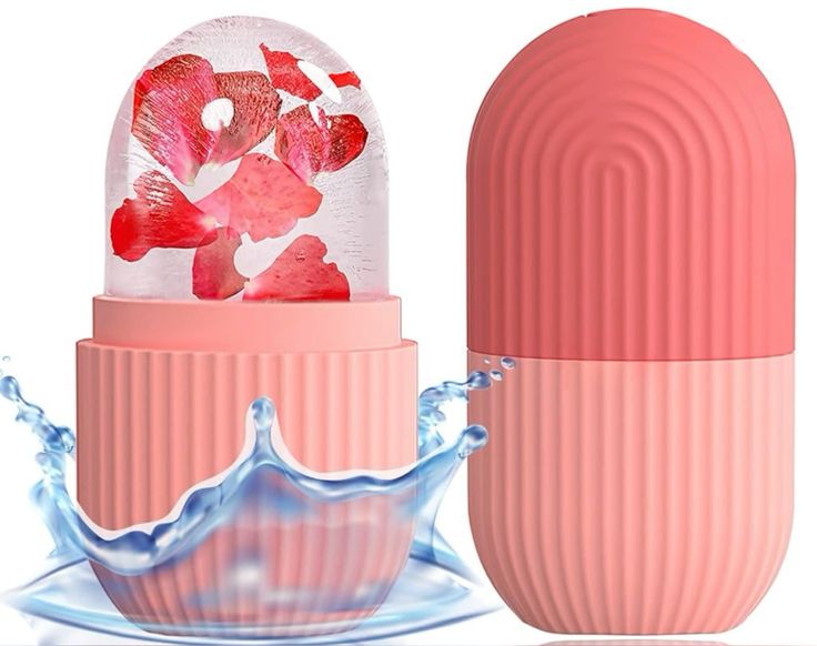 Silicone Ice Roller for Face & Eyes Reusable Ice Cube Mold Facial Massager | Face Cooling Roller for Skin Tightening, Pore Minimizer, Puffiness & Dark Circles Reduction | Facial Ice Therapy Tool for Glowing Skin, Redness Relief, Acne Care, Lymphatic Drain