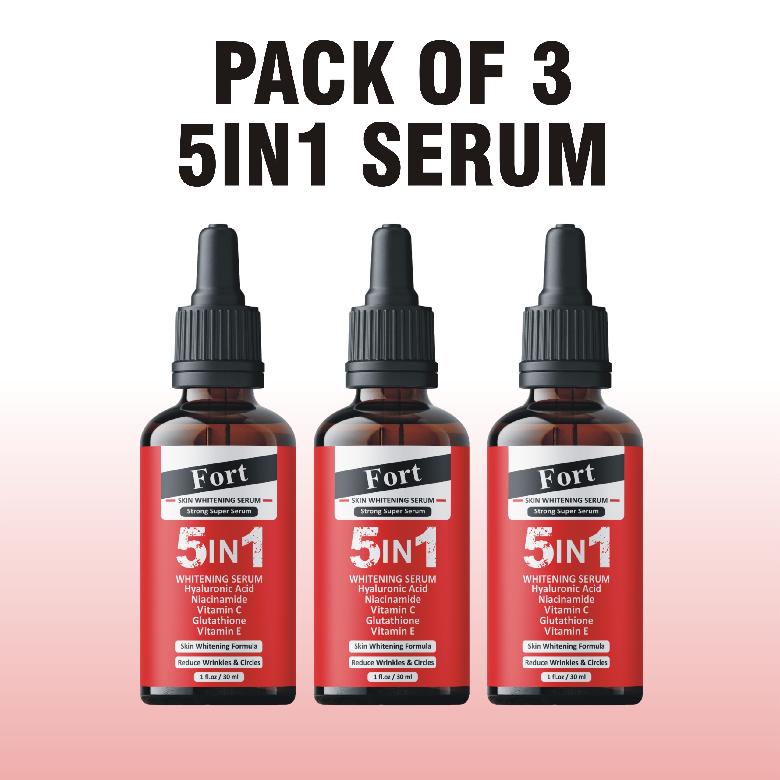 FORT 5IN1 Whitening Serum | Brighten Skin Tone, Removes Dead Skin Whitening Serum | 30ML