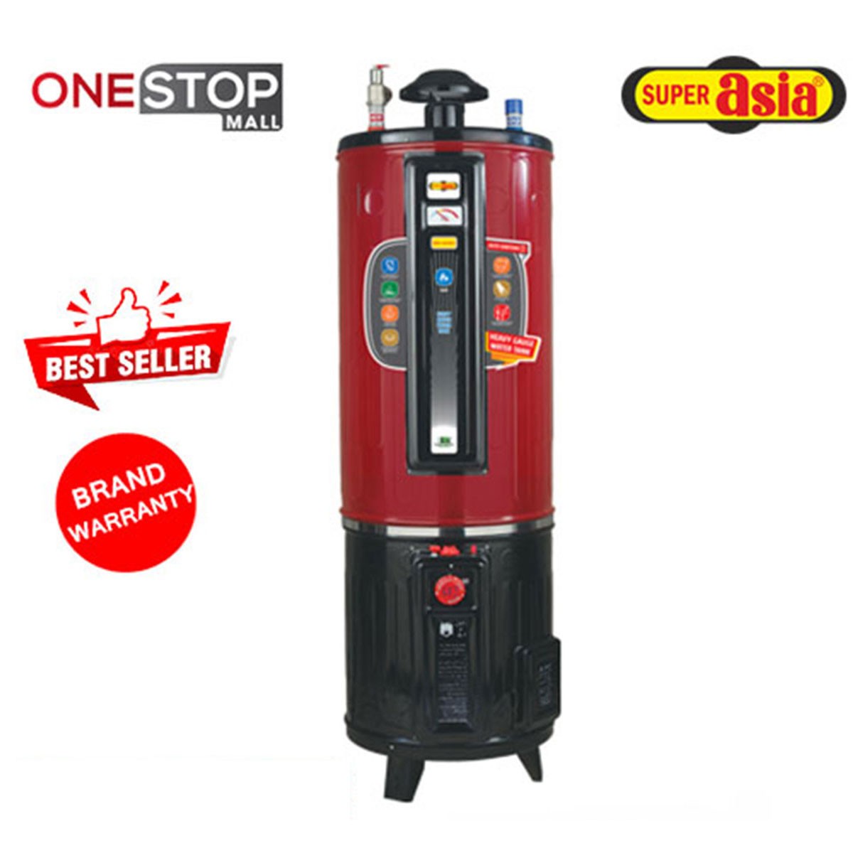 Super Asia Storage Geyser GH-535 Ai Maroon u0026 Black 35 Gallons Natural Gas  Use