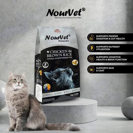Nourvet Cat Food 1kg Chicken Flavour Adult Cat and Kittens Daraz.pk