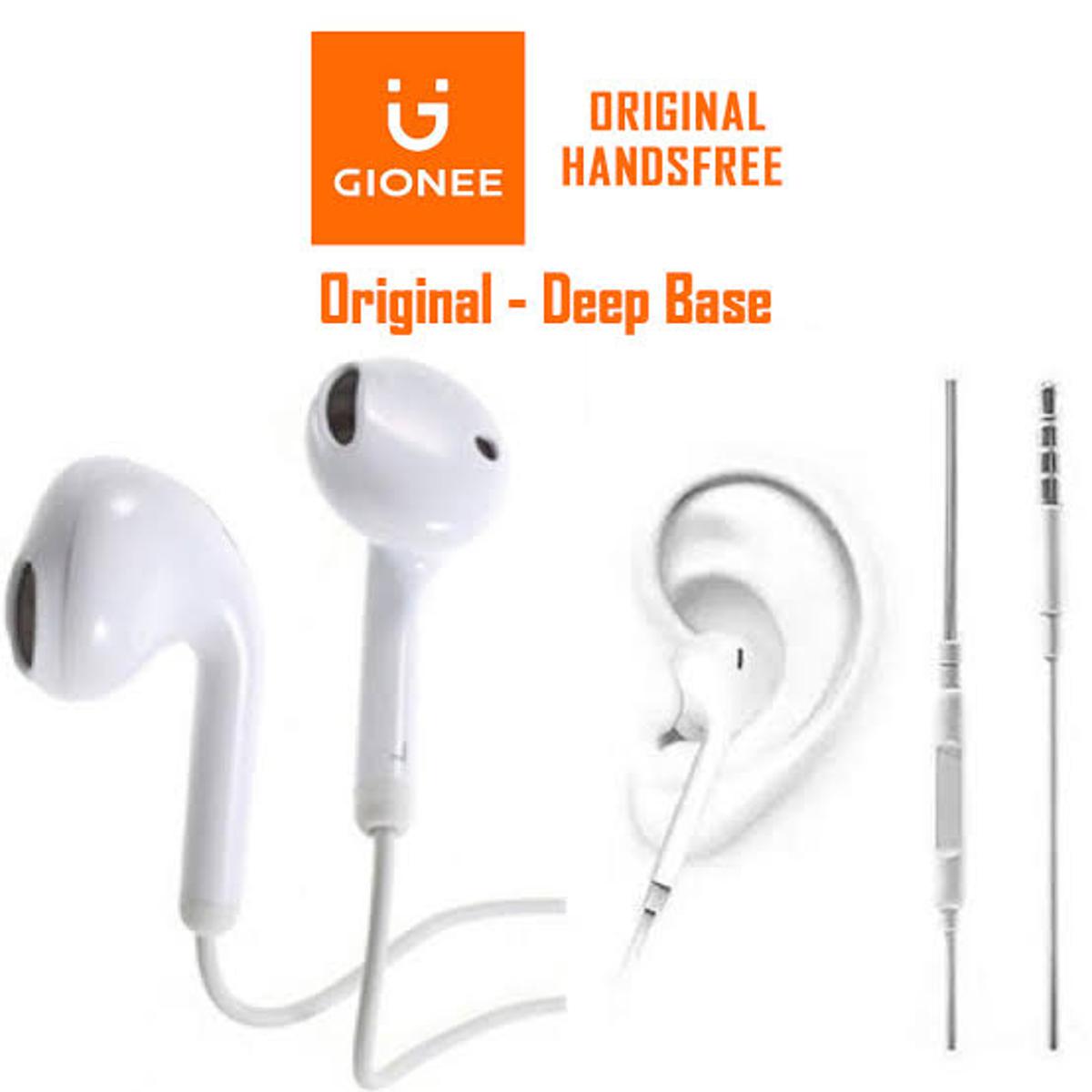 Handsfree - Gionee Handsfree 100% Genuine Gionee Original Handsfree Imported , High Quality Deep Bass Microphones Sound - White Wired Mobile Earphones - Headphones - Handfree - Gionee Handsfree Original Imported