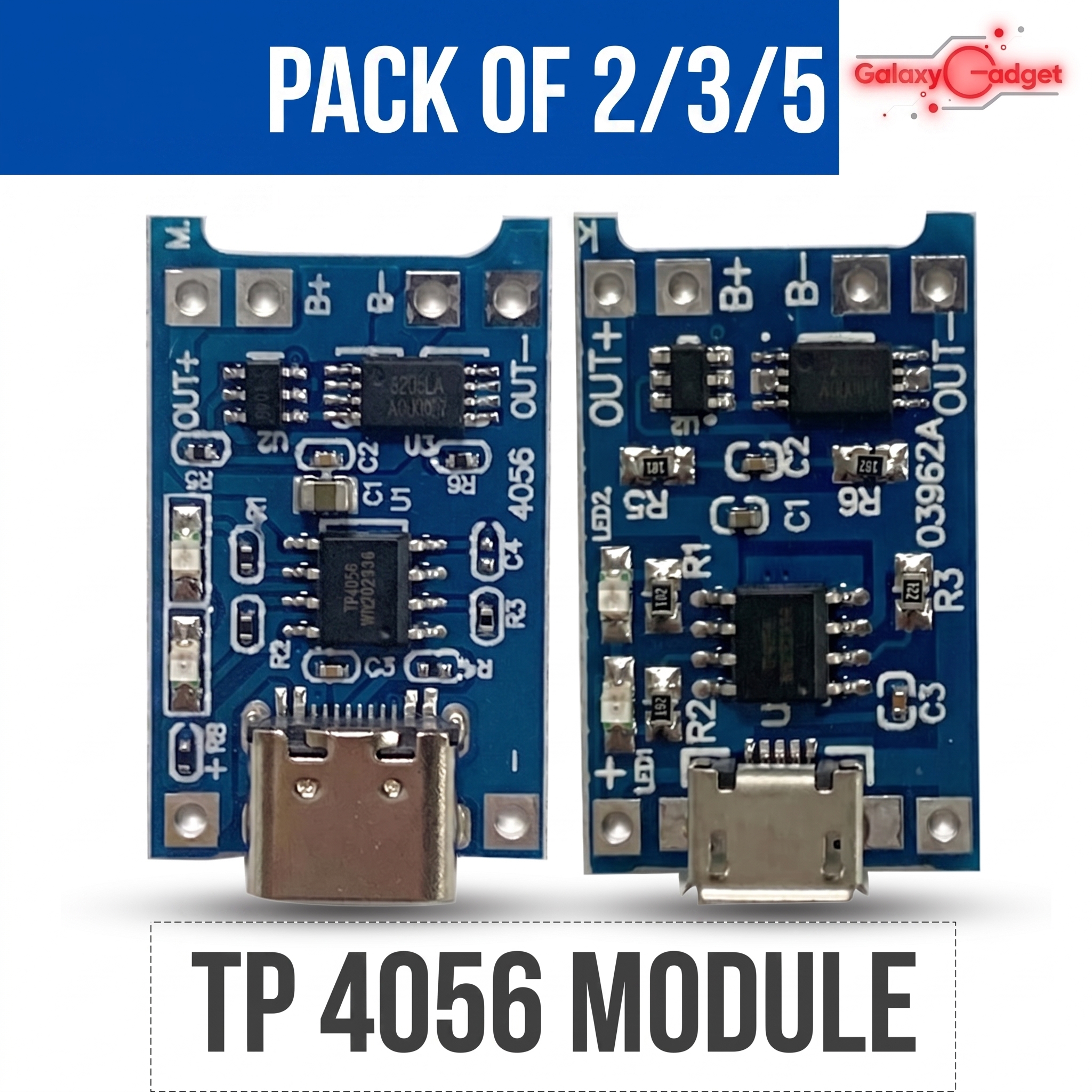 Tested TP4056 Charging Module | 1 2 5 10 PCS | 1A Lithium Battery Charger Board | 18650 Li-ion 3.7V Micro USB Type-C BMS Module with Protection | TP 4056 Fast Charge Circuit for DIY Power Bank Solar LED Light Robotics IoT Projects – High Quality