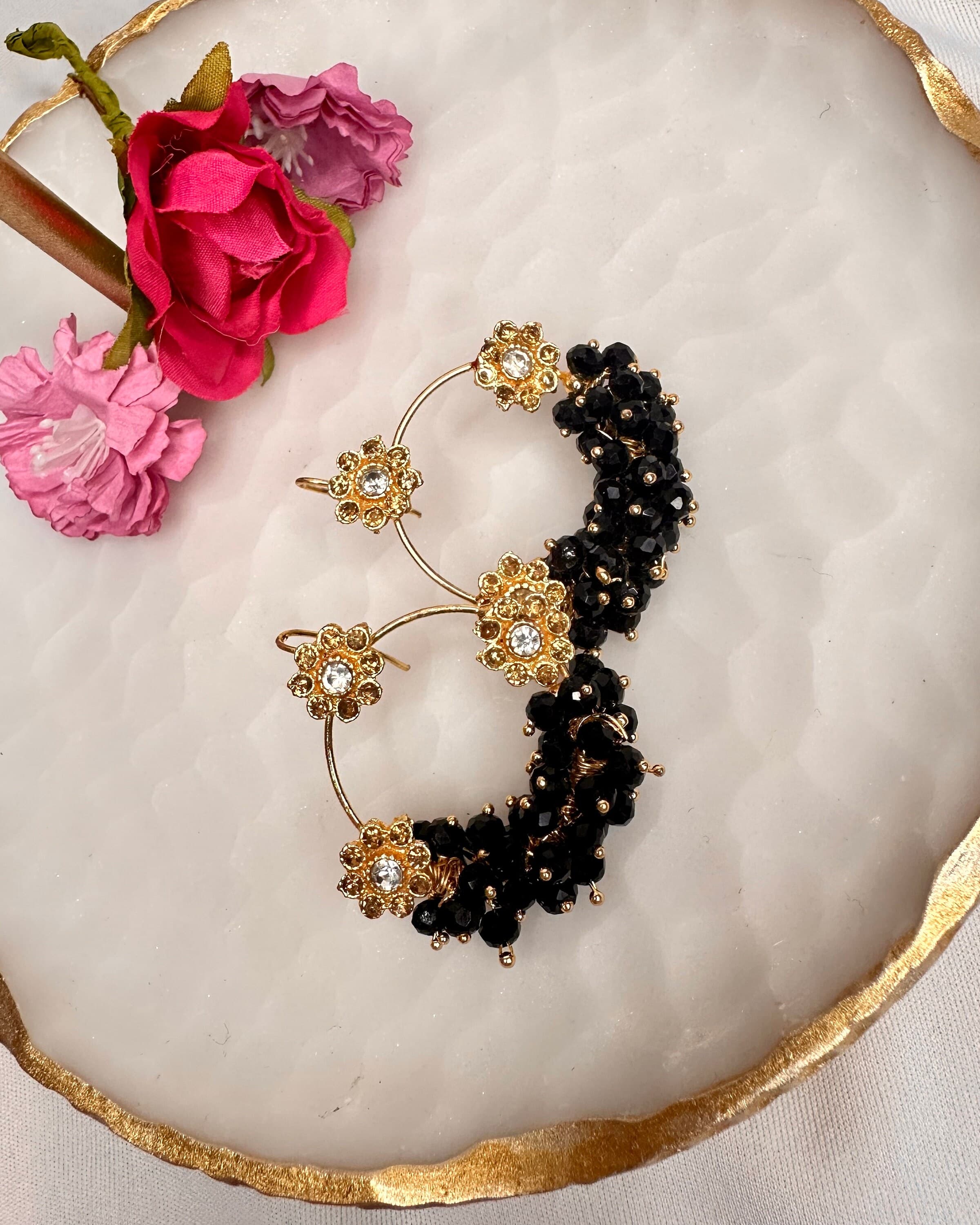 Stylish Unique Zarkon and  moti Trendy Stylish Weding and Party Earrings Fine Jewelry Style for girls and ladies (1 Pair)