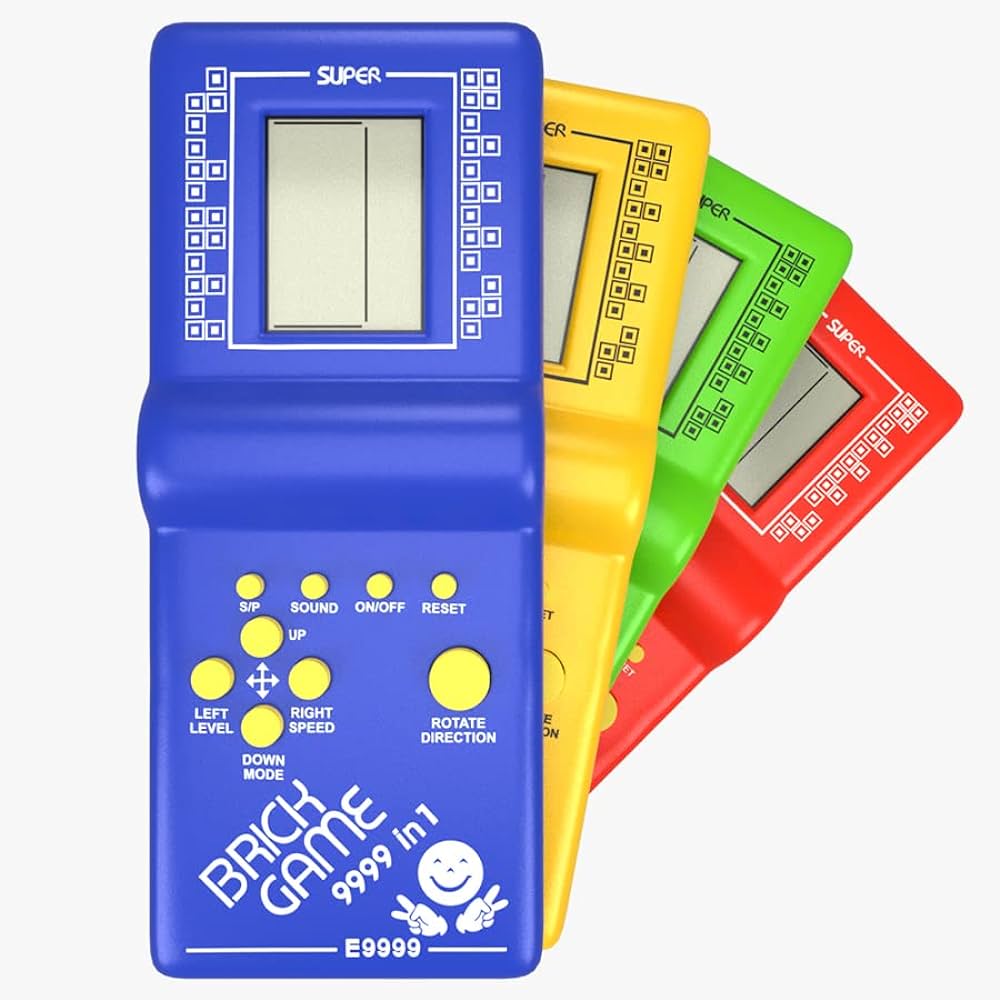 Brick Game Console for Kids – 9999-in-1 Classic Handheld Video Game (Pack of 1, Random Color) (Prints/Labels may vary)