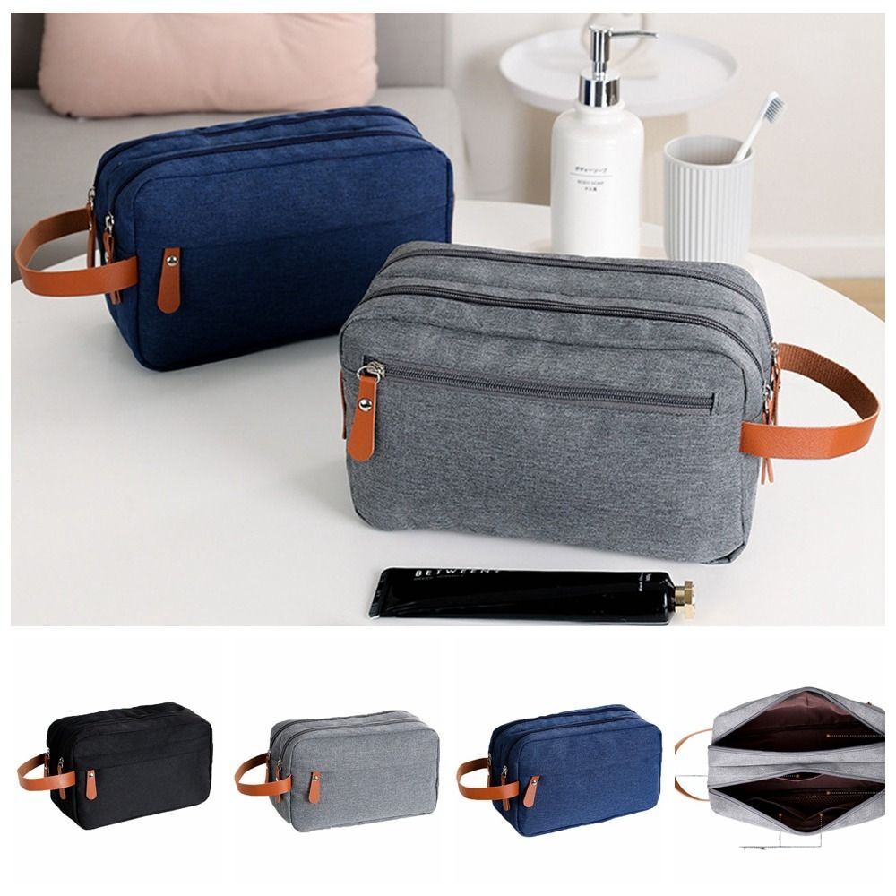 Oxford Canvas Mens Toiletry Bag Large Capacity Beauty Wash Pouch Male