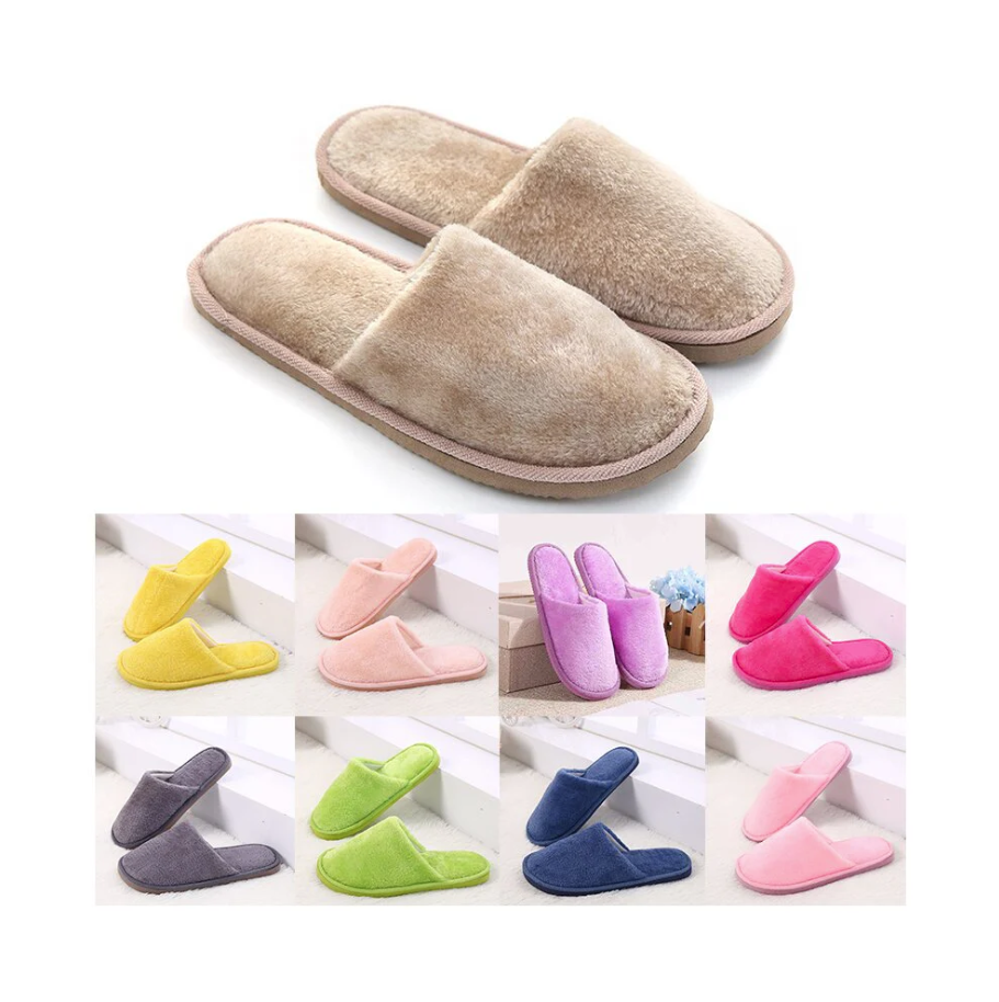 Unisex Cotton Indoor Slippers Anti Slip Soft Spa House Shoes