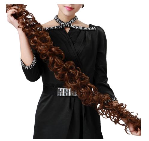 Hair Bun Curly Chignon Hair Extension Headband Hair Style Donut Roller Headband  Elastic Frill Hair Extension - Brown
