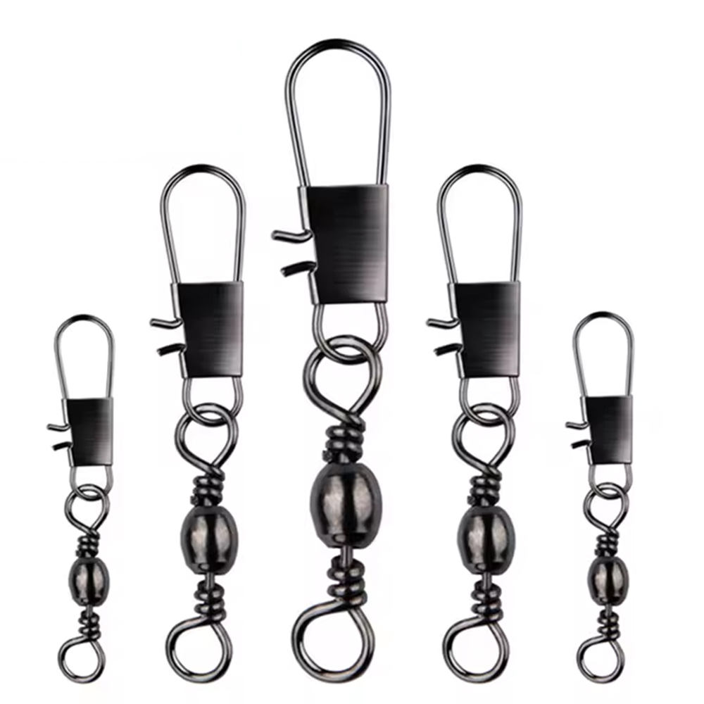 25pcs Stainless Steel Fishing Connector Pin Bearing Rolling Swivel Snap Fishing Tackle Accessories For Lure Hook Fishing Connectors