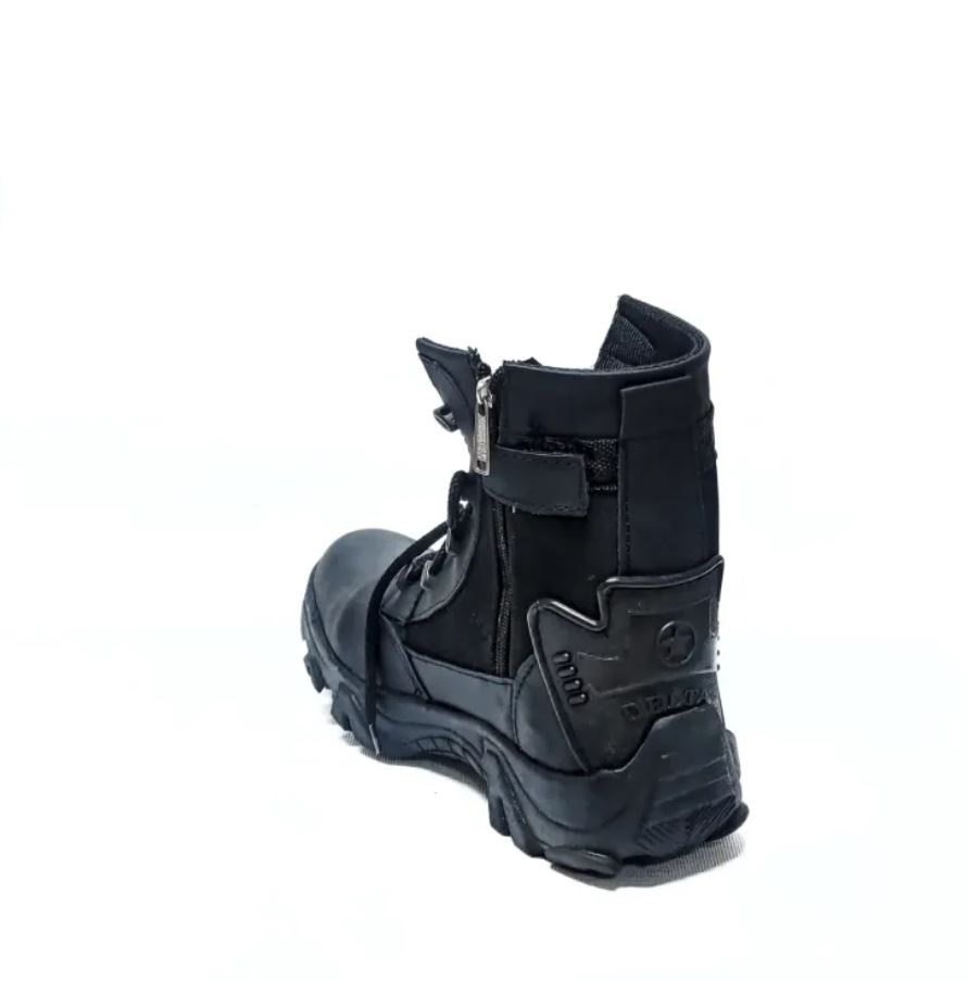 Delta Black Leather Long Boots