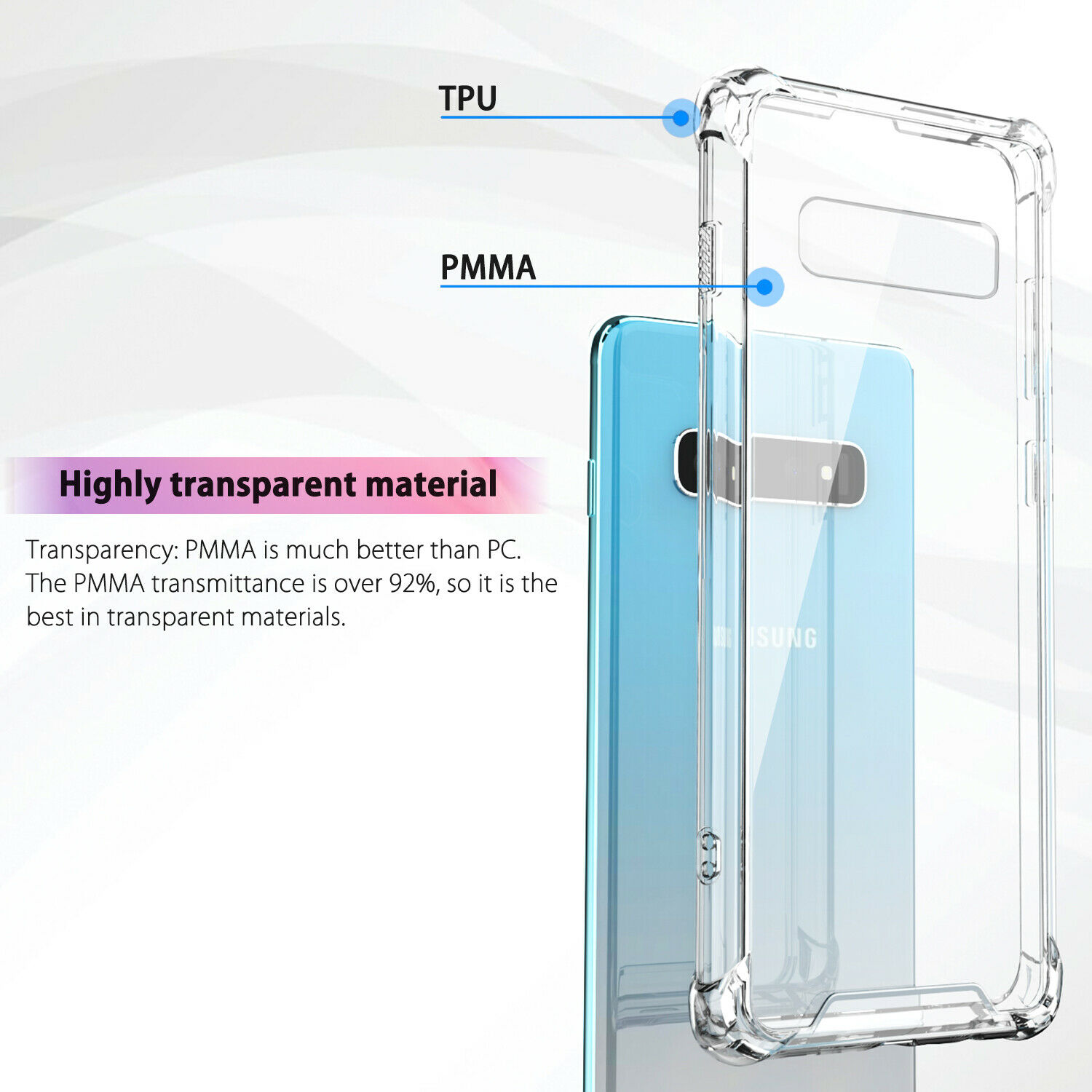 Samsung Galaxy S10 Plus Anti Shock See Through Mobile Back Cover