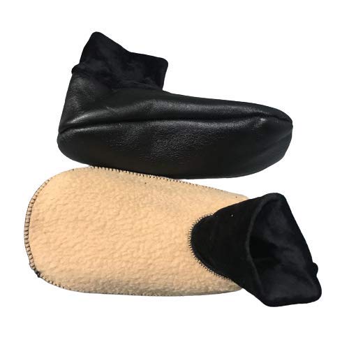 Kids Boy's Faux Leather Socks/Room Socks Slippers Home Soft-soled Shoes Boots Black fit for