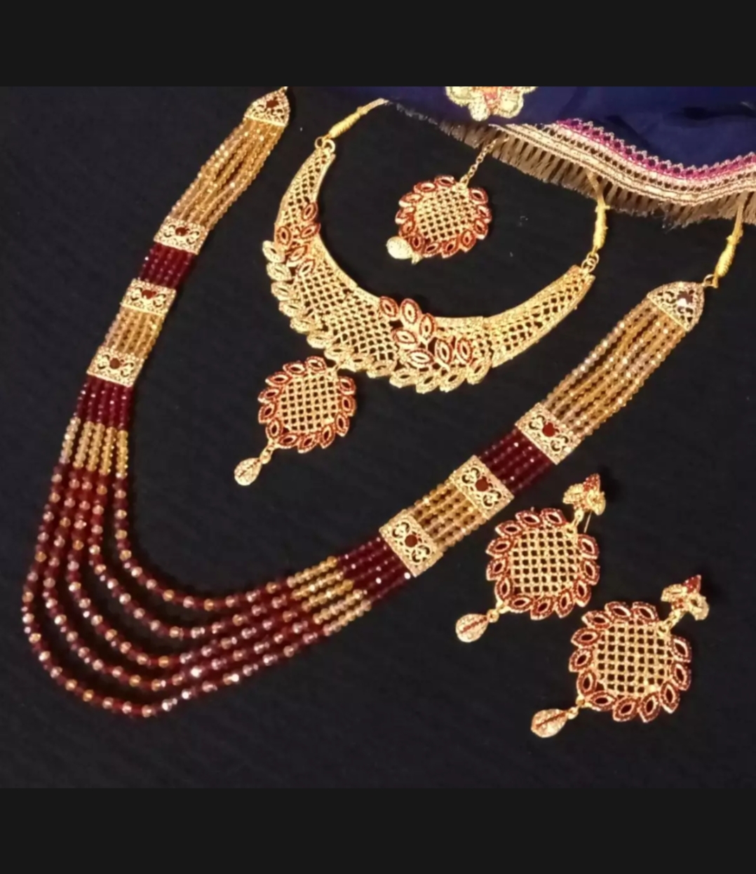 Artificial Bridal Jewelry Set with mala  - Jewellery Set for Girls / Women