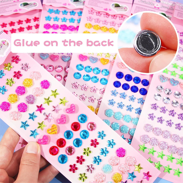 Crystal Beats Sticker Sheets – Rhinestone Gems Stickers for Face, Nails, Hair & Crafts | DIY Decorative Stickers | Shiny Glitter Stickers for Phone, Laptop, Art