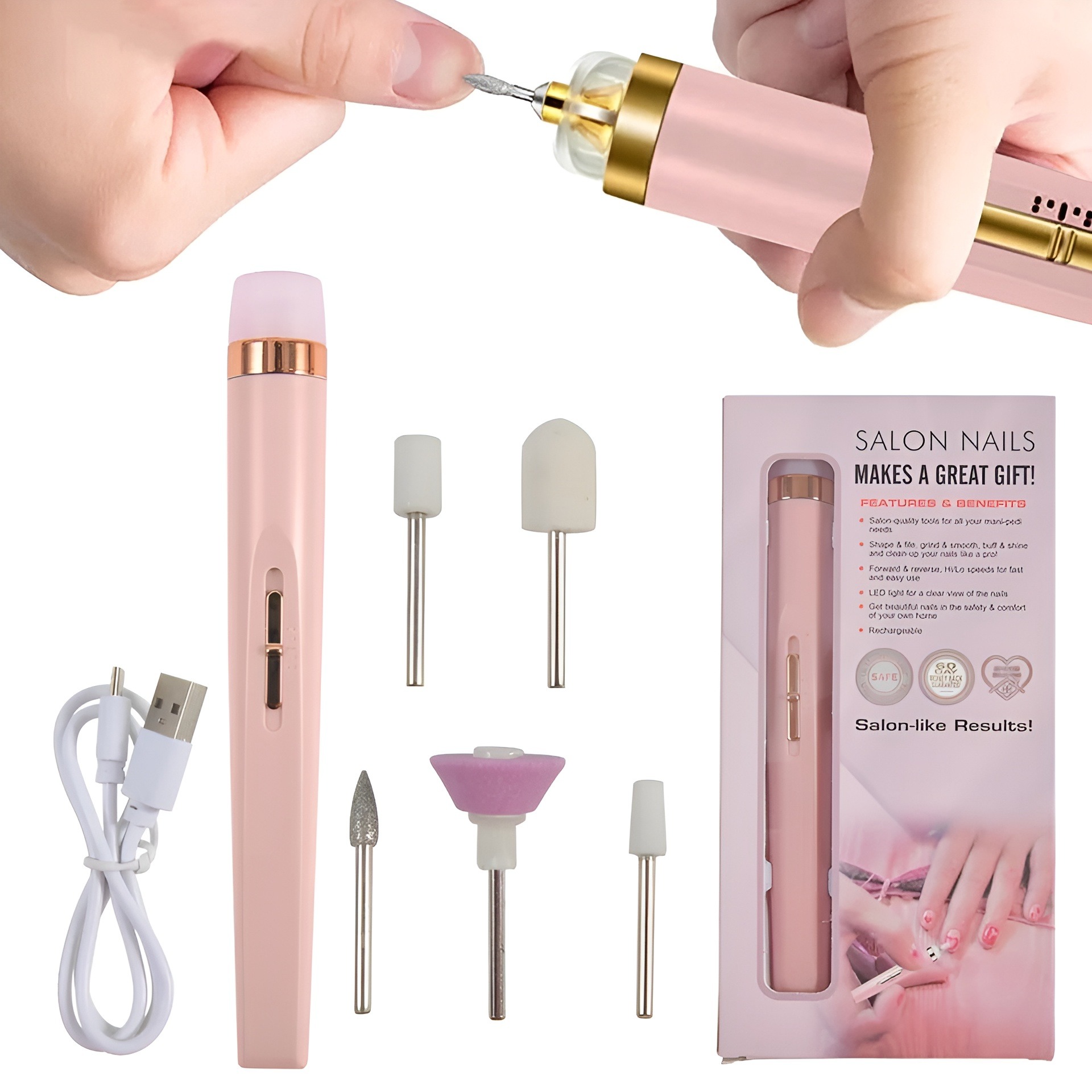 TYMO Rechargeable Professional Manicure Nail Machine Set Pedicure Drill Set Ceramic Nail File Mini Electric Nail Polishing Machine