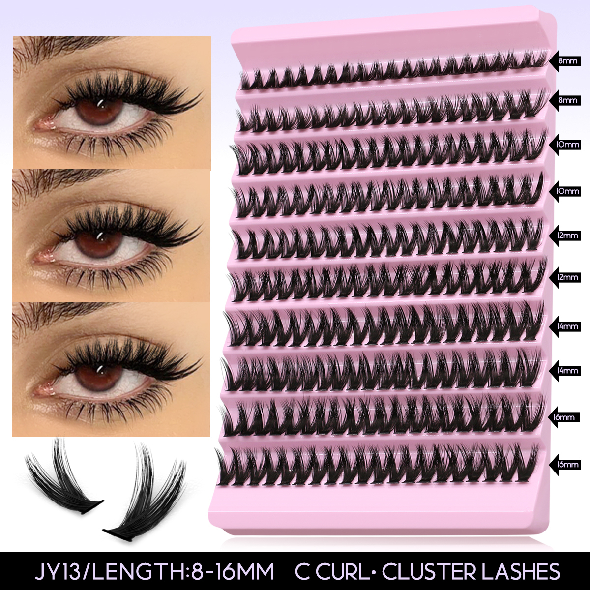 Original DIY Eyelash Extension Kit, Lash Cluster Kit With Waterproof Strong Hold Eyelash Bond, Eyelash Remover and Tweezer (200 clusters)