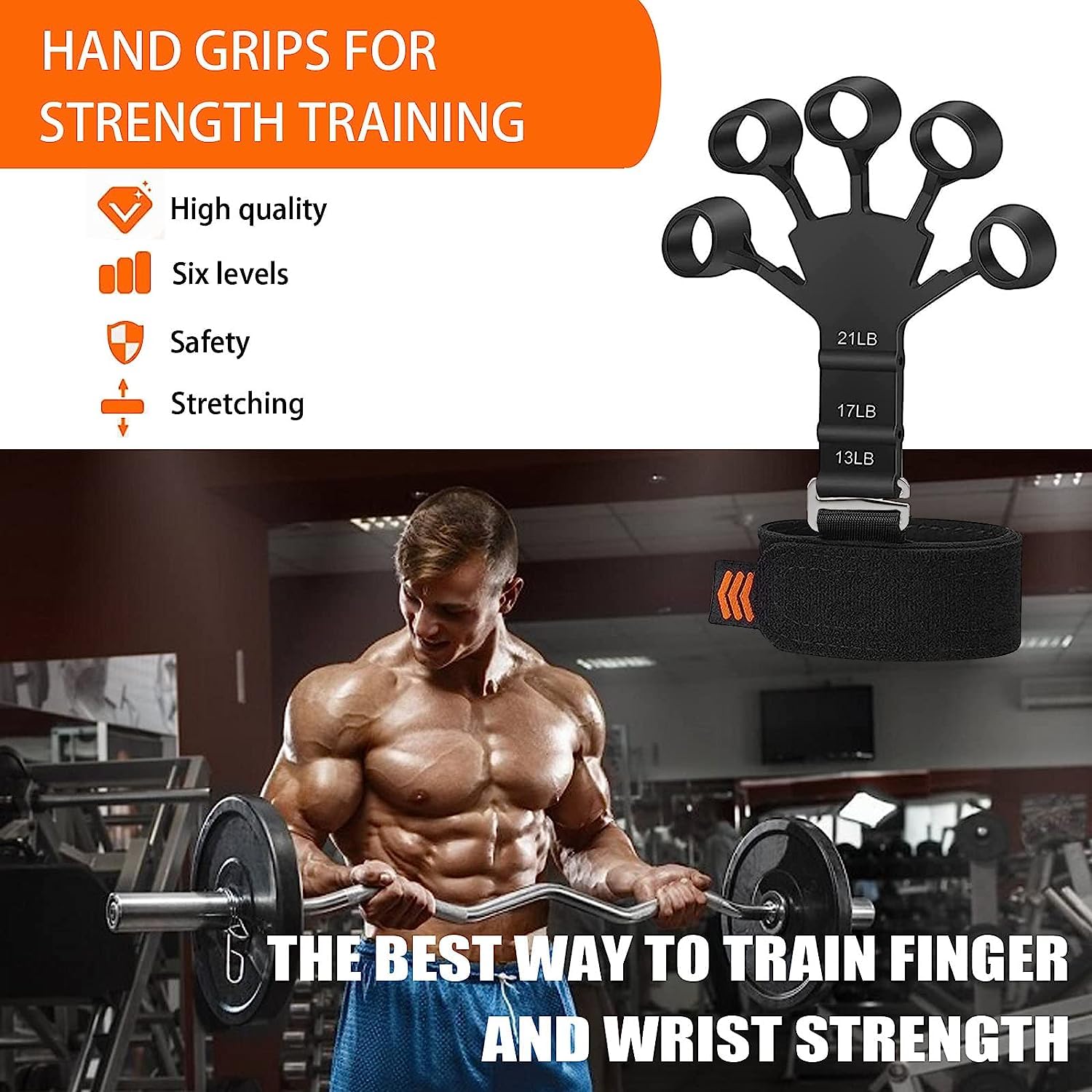 Face Value Finger Extensor Exerciser, Rubber Muscle Trainer, Adjustable Silicone Hand Grip Enhancer, Finger Trainer with Wristband, Hand Strengthening Device, for Strength Training, Therapy, Muscles