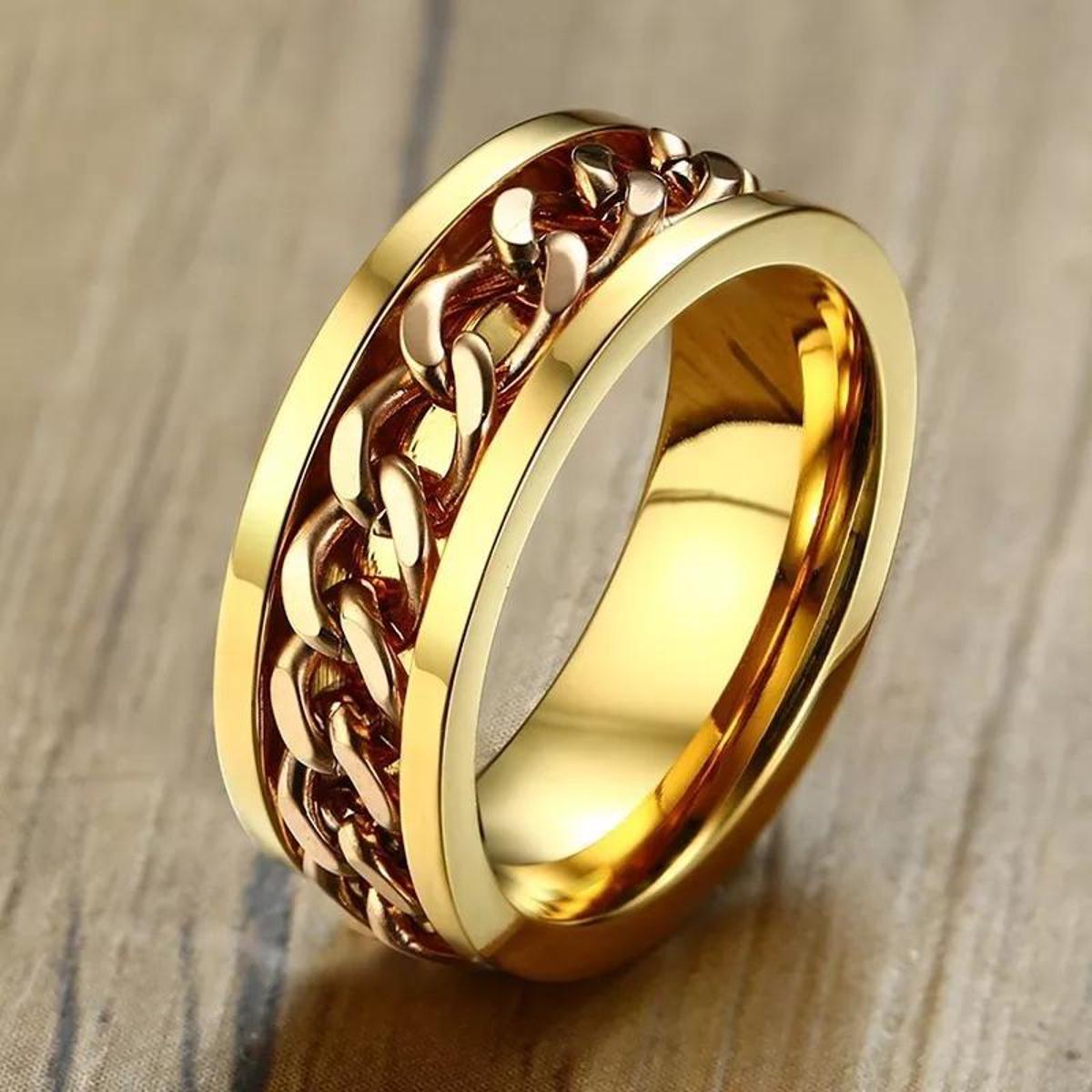 1PS/ VIRSL PLATIMIUM SPINNER RING FOR MENAND BOY -FASHION HIGH QUALITY (BLACK) SPPINER RINGS FOR MEN AND BOYS EID SpECIAL