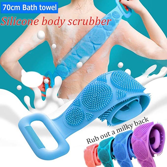Silicone Body Brush, Massages, Cleans, Exfoliates And Invigorates blue 1pcs 【お年玉セール特価】