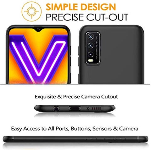 Vivo Y20 Matte Black Soft Silicon Back Cover