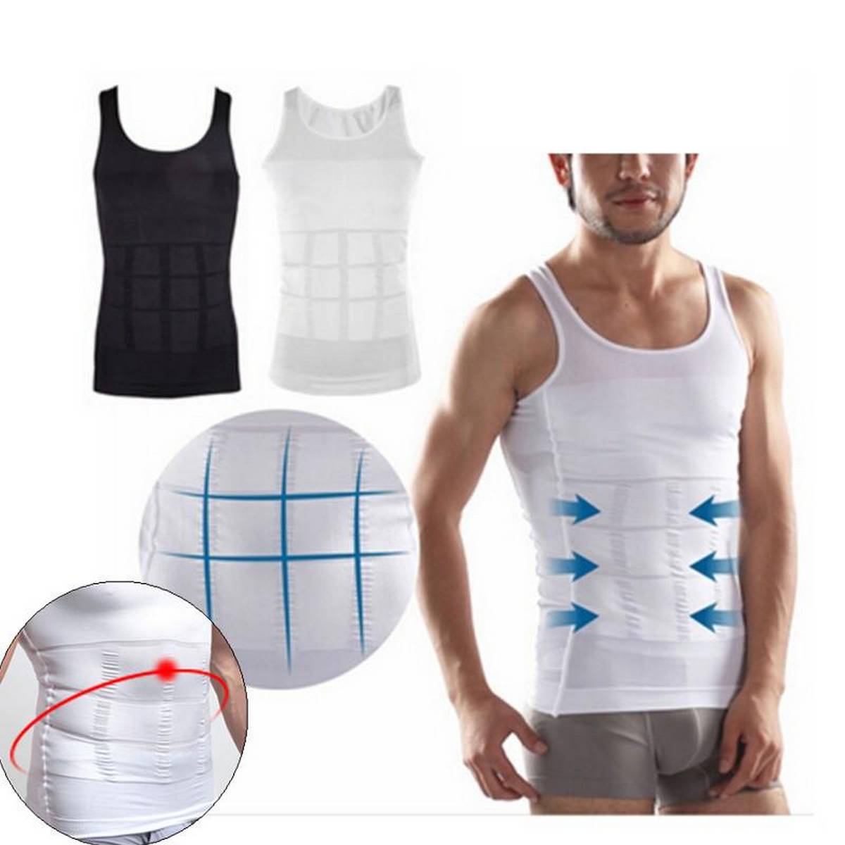 2019 Men Slimming Body Shaper Tummy Shapewear Fat Burning Vest Modeling Underwear Corset Waist Trainer Muscle Girdle Shirt