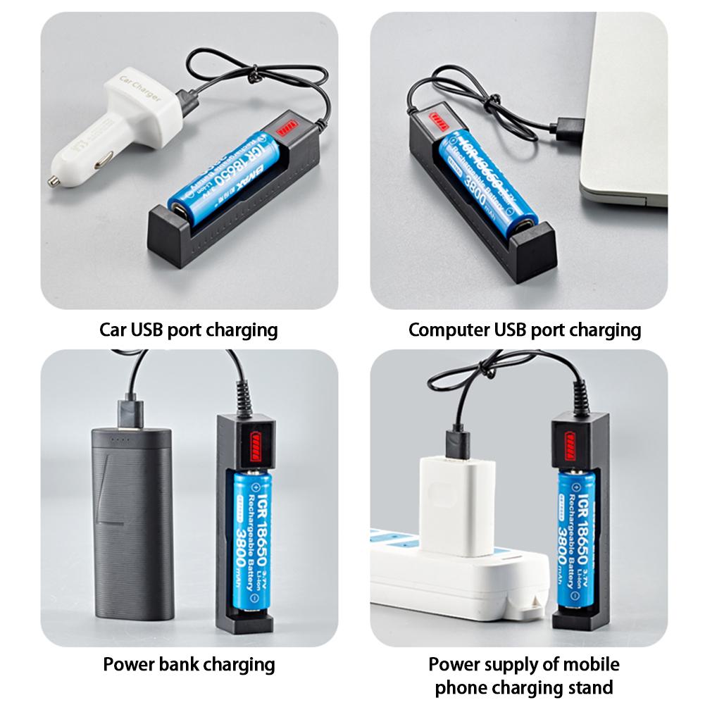 1Pc Single Slot USB Charger for Rechargeable 18650 Li-ion Batteries
