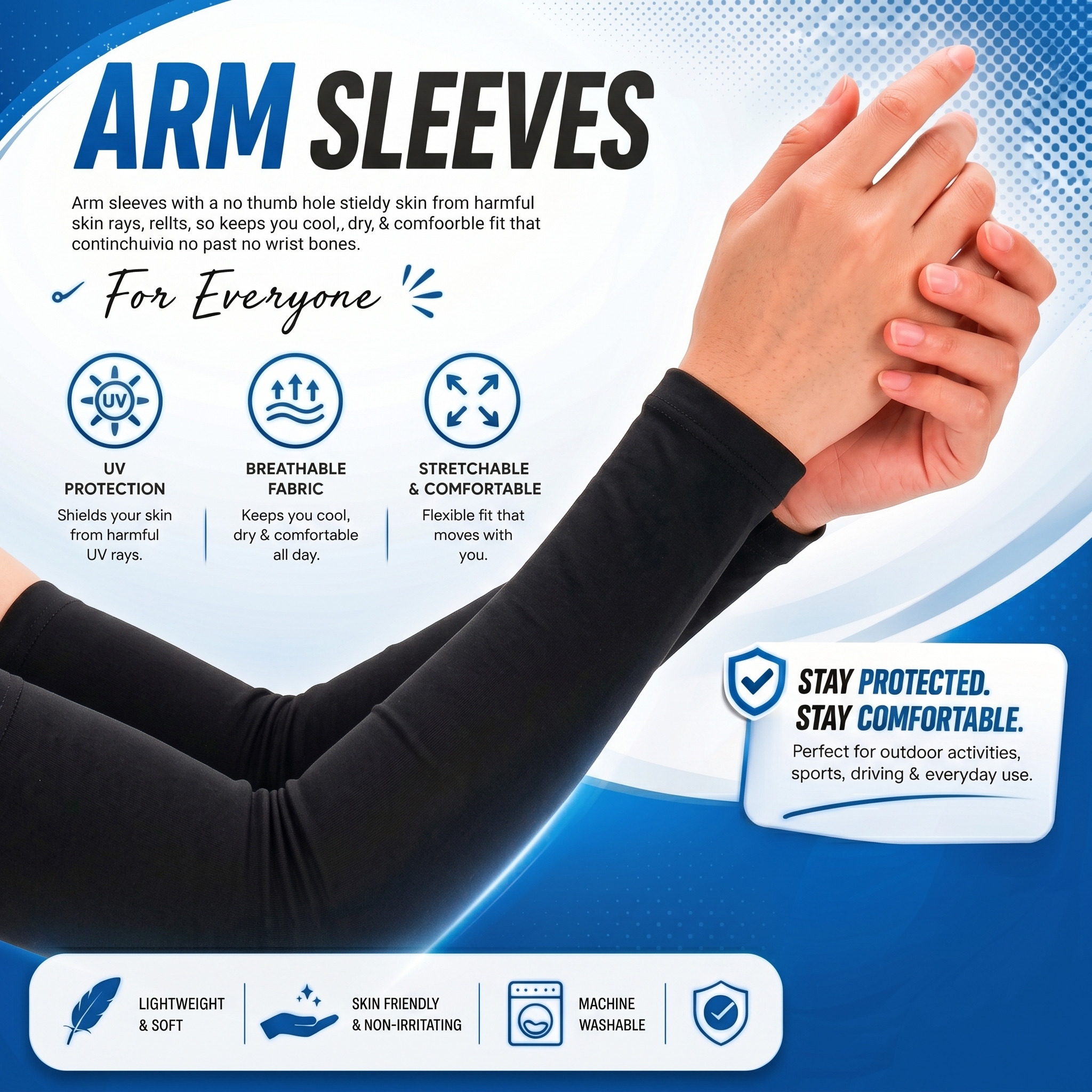Code Sleeves For Arms For Girls | UV Protection Cooling Arm Sleeves Stretchable Sun Protection For Women