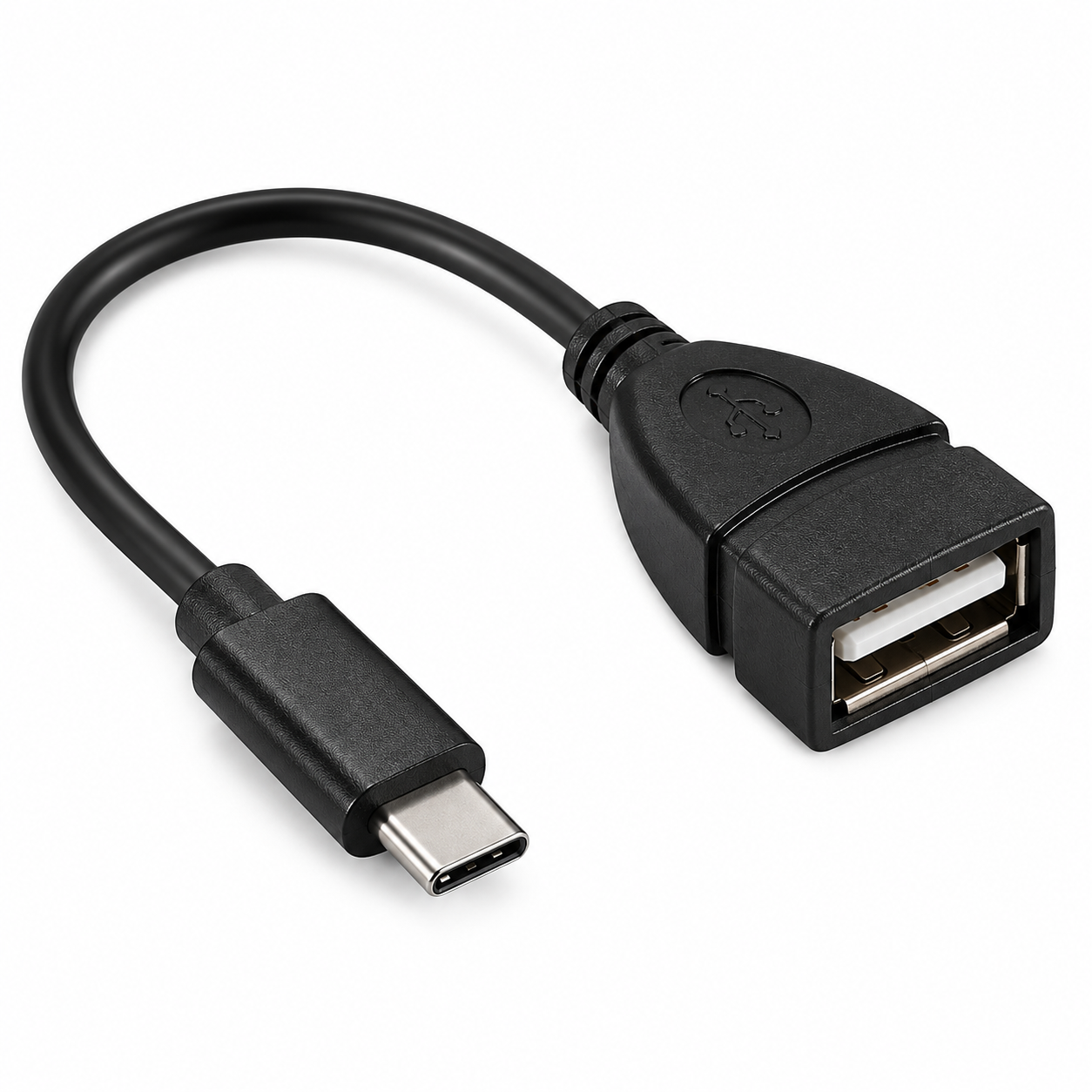 USB Type-C OTG Adapter Cable | USB-C Male to USB-A Female Converter | OTG Data Sync & USB Flash Drive Support | Keyboard, Mouse & USB Accessories Compatible | Black