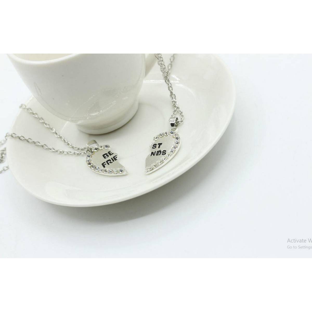 New Jewelry Best Friends Necklace 2 Parts Charming Splice Broken Heart Letter Pendant Forever Silver and Gold Friendship Jewelry